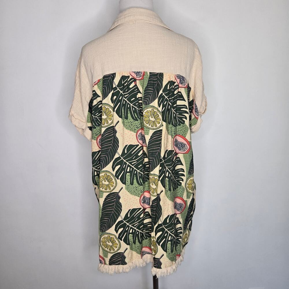 Umgee+ Women Lagenlook Cotton Tunic Coastal Lightweight Fruit Print Tropical XL - Picture 9 of 12